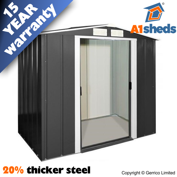 Featured image for “A1 Sapphire Steel Apex Shed - 6x4”