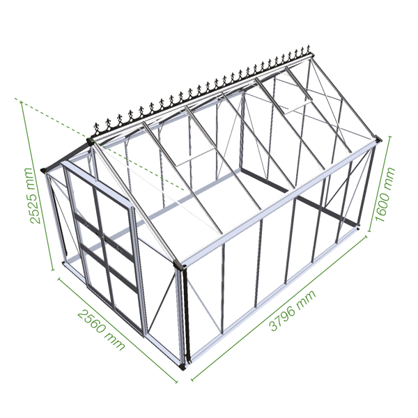 Featured image for “Halls Cotswold BLOCKLEY 812 Greenhouse (8x12)”