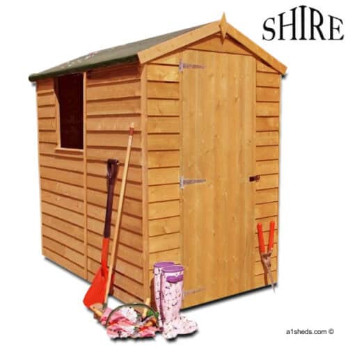 Featured image for “Shire Overlap 6x4 Value Apex Shed (Single Door)”