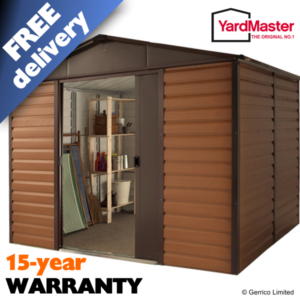 yardmaster 10x12 woodgrain wgl metal shed 15436 p