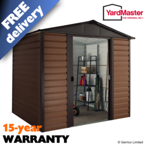 yardmaster 8x6 woodgrain wgl metal shed 15440 p