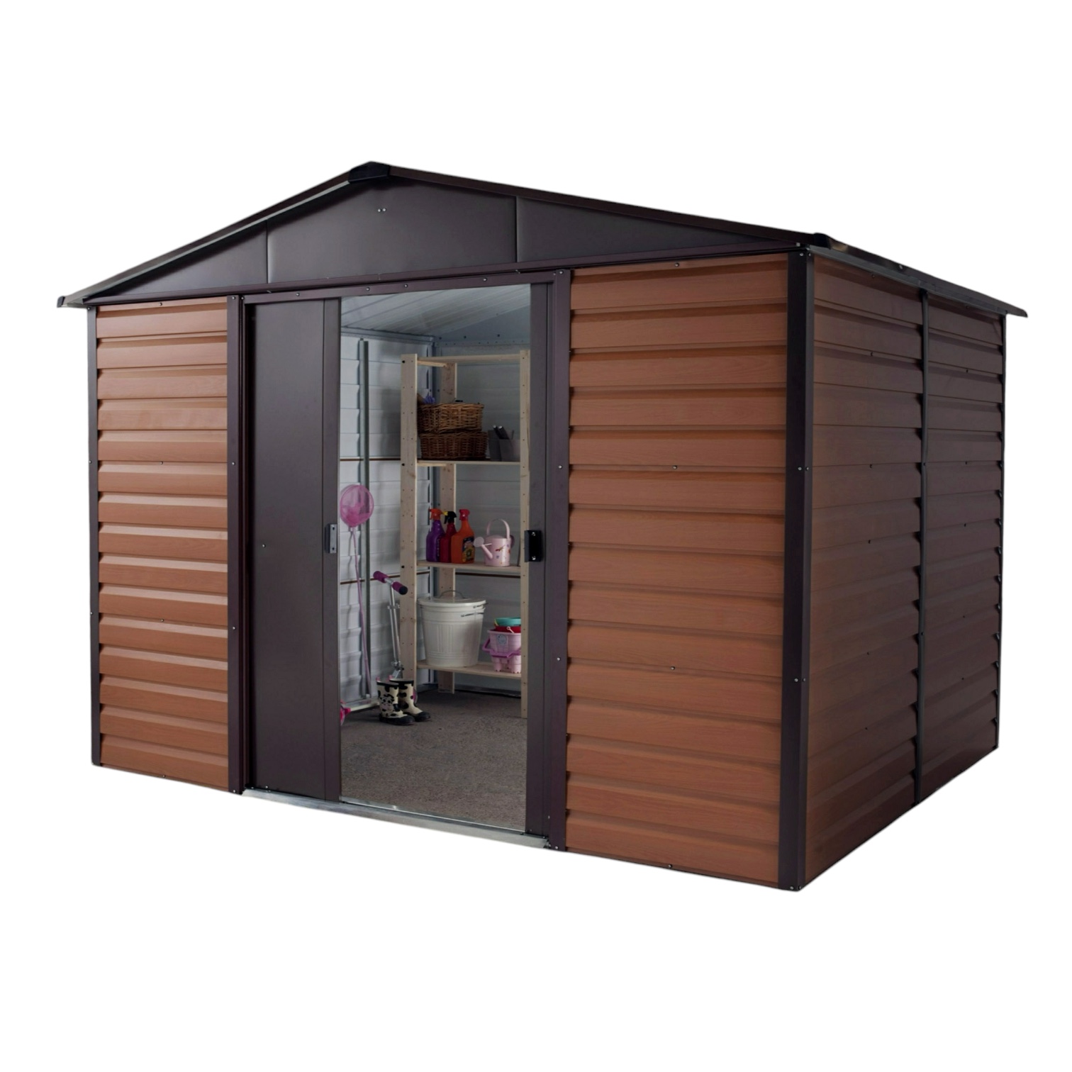 Featured image for “YardMaster 106WGL Woodview Shiplap Metal Shed”