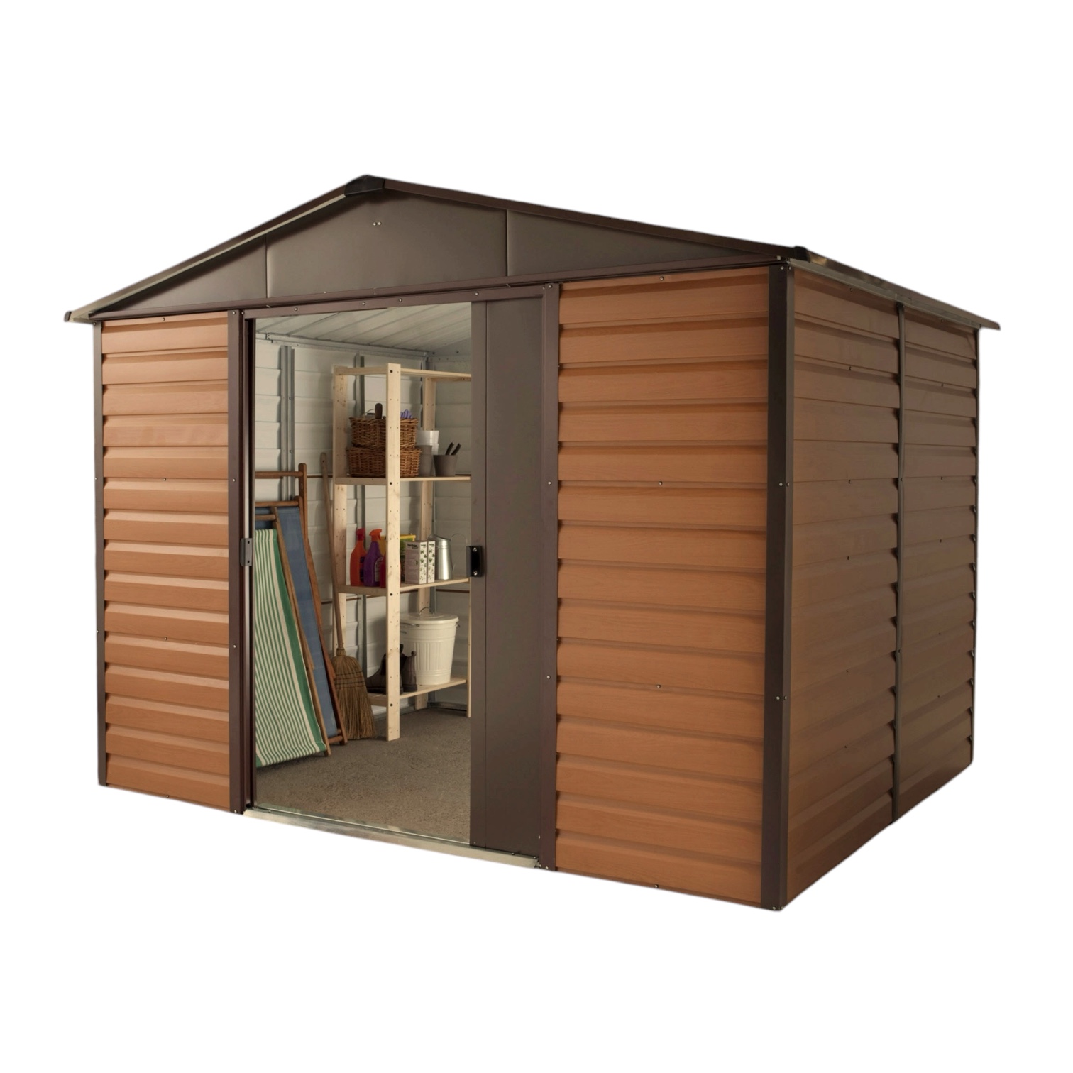 Featured image for “YardMaster 108WGL Woodview Shiplap Metal Shed”