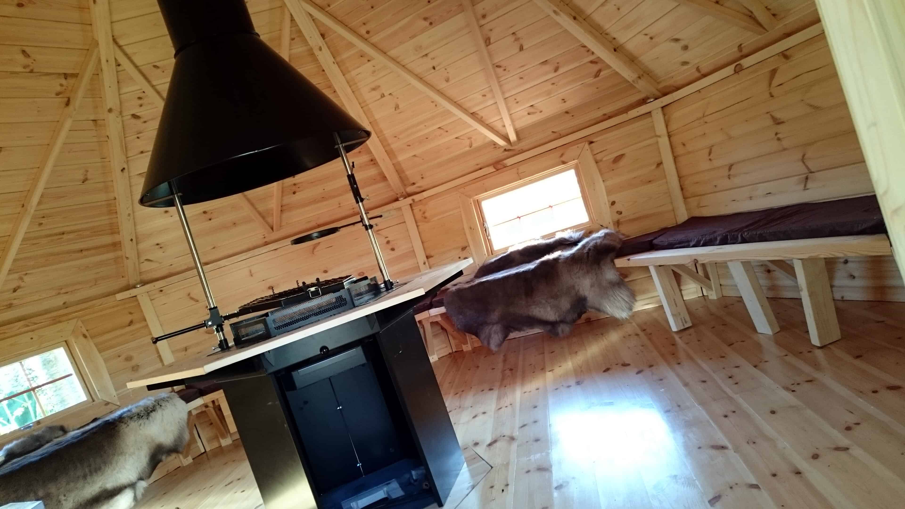 Finlandic 17m2 Sloping Wall BBQ Cabin Internal