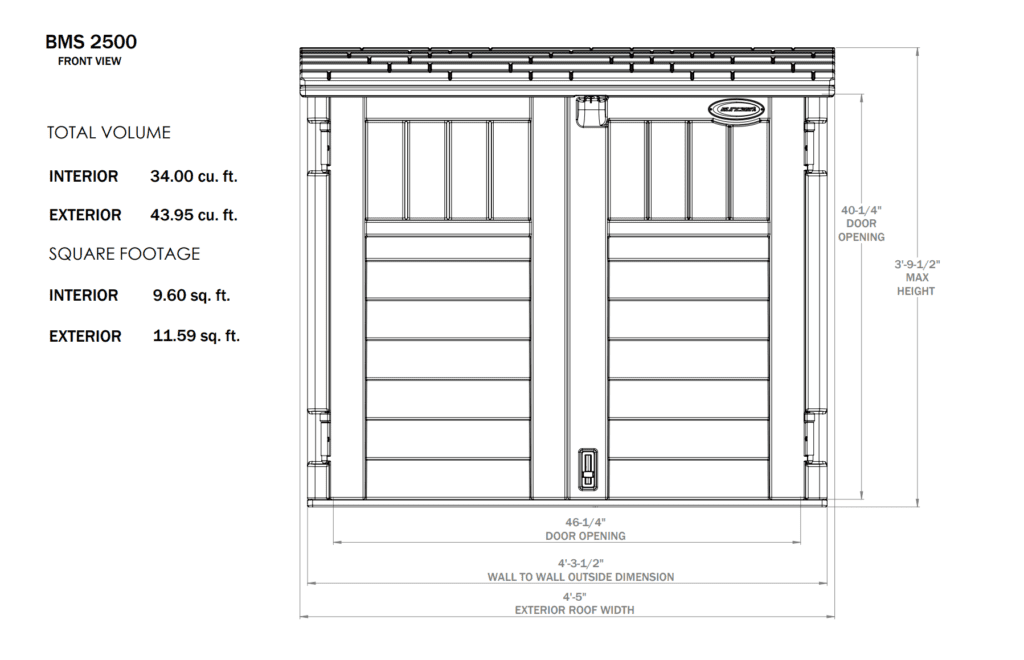 Suncast BMS2500 Kensington '6' Horizontal Shed A1 Sheds