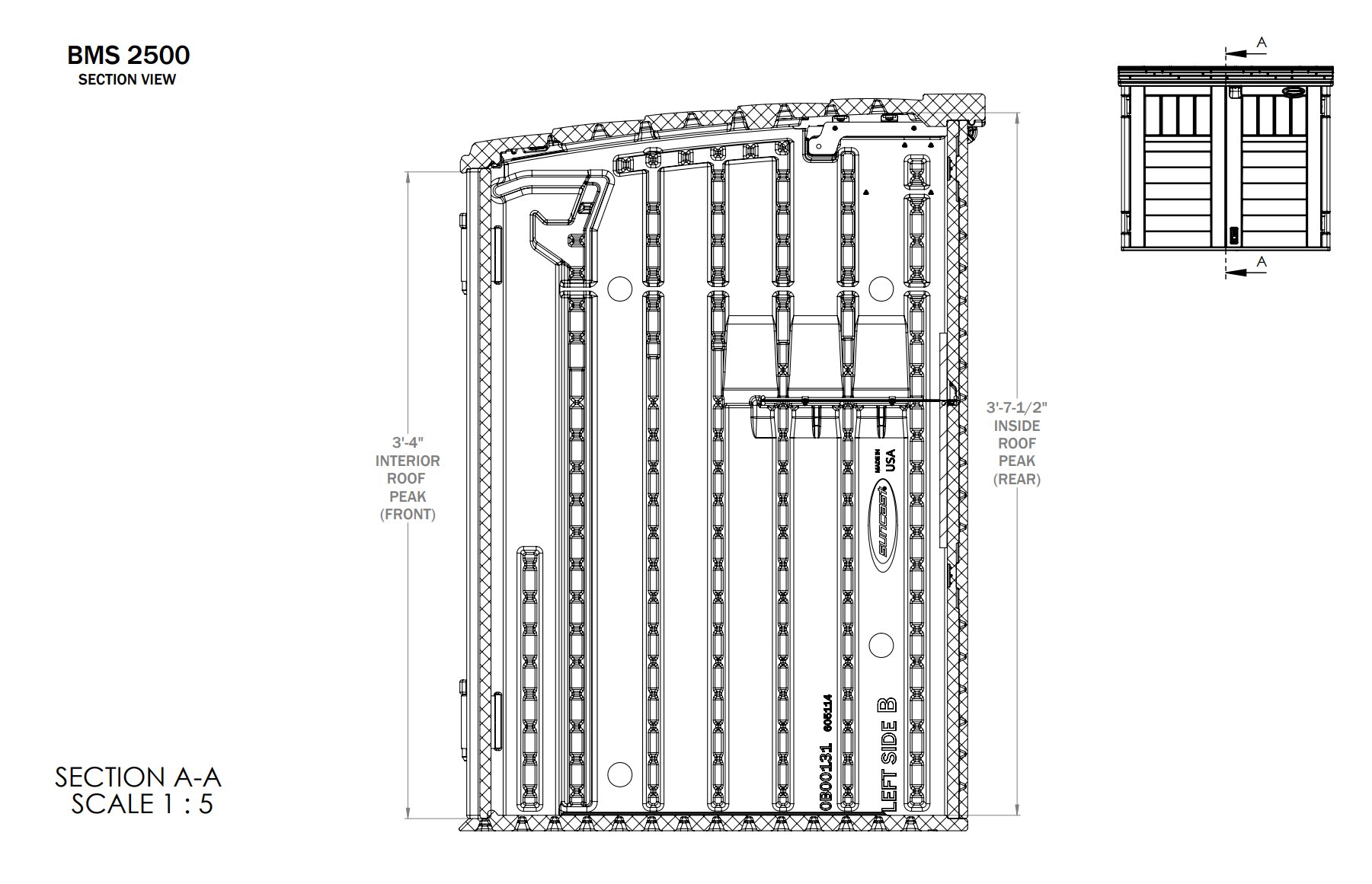 Suncast BMS2500 Kensington '6' Horizontal Shed A1 Sheds