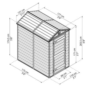 Palram_Storage_Skylight sheds_4x6_Dimensions