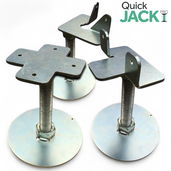 Featured image for “QuickJACK PRO Adjustable Shed Base (for soil or grass)”