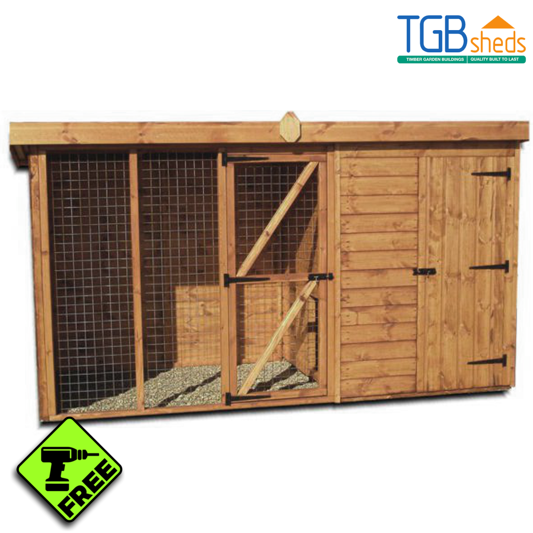 Featured image for “TGB Pent Dog Kennel and Run *FREE ASSEMBLY*”