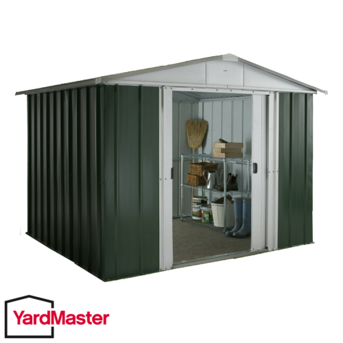 Featured image for “YardMaster 10x10 GEYZ Emerald Deluxe Apex Metal Shed”