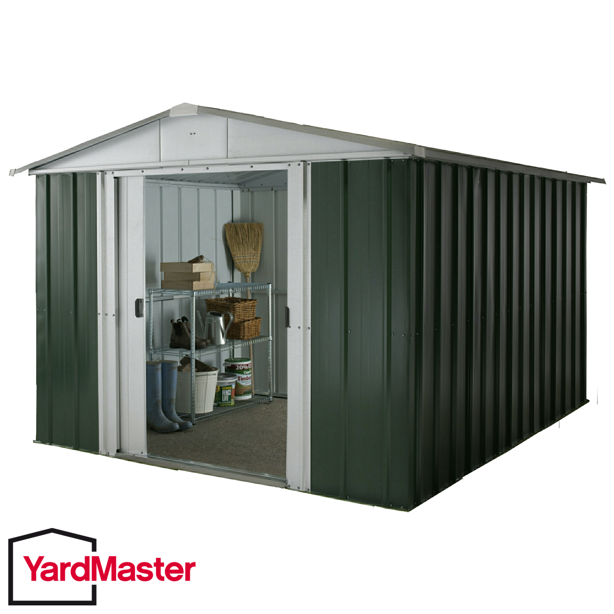 Featured image for “YardMaster 10x13 GEYZ Emerald Deluxe Apex Metal Shed”