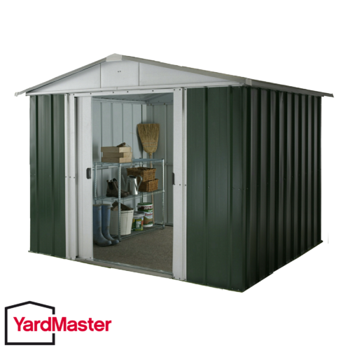 Featured image for “YardMaster 10x8 GEYZ Emerald Deluxe Apex Metal Shed”