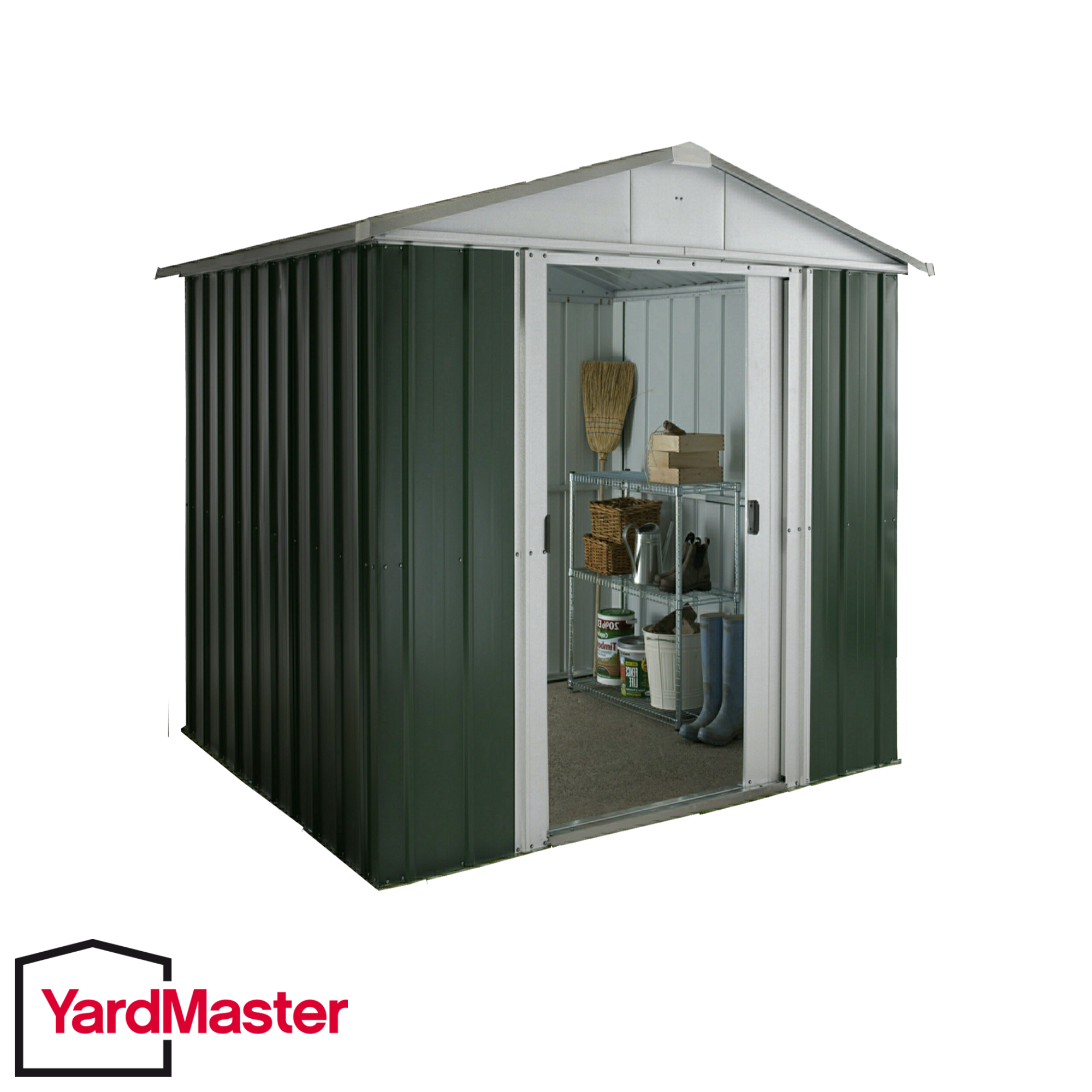 Featured image for “YardMaster 6x7 GEYZ Emerald Deluxe Apex Metal Shed”