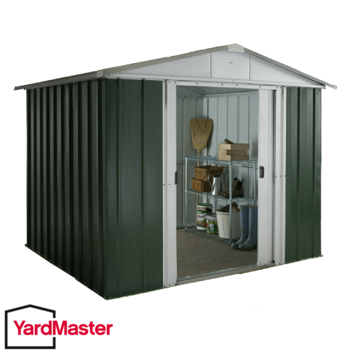 Featured image for “YardMaster 8x9 GEYZ Emerald Deluxe Apex Metal Shed”