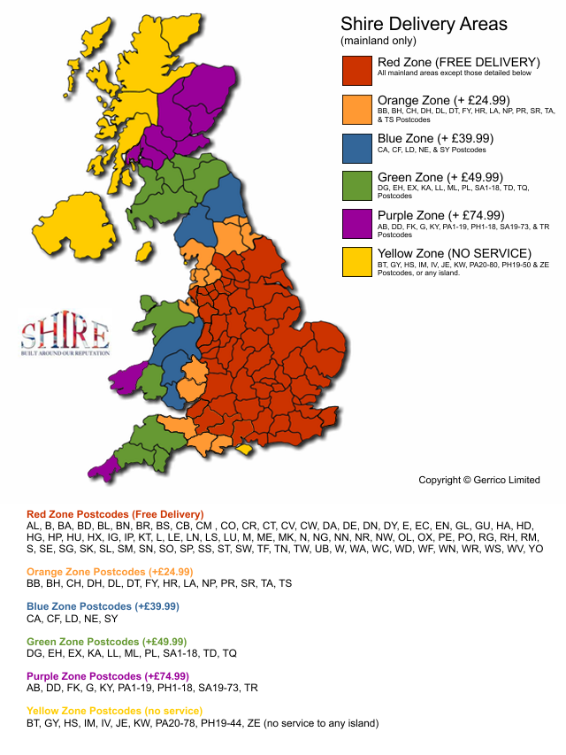 Simply Garden Buildings - Shire Delivery Areas