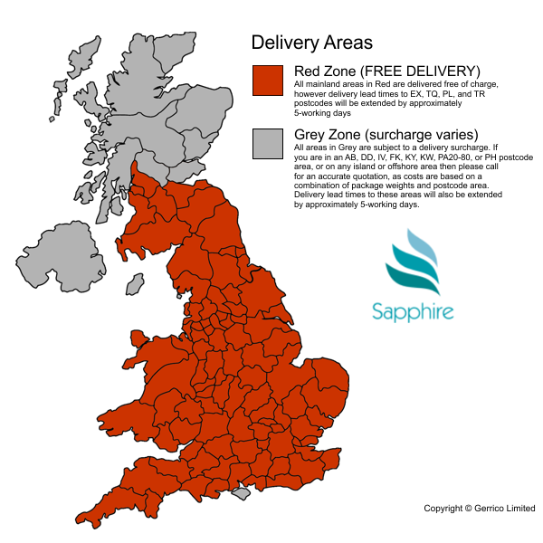 A1 Sapphire Delivery Areas