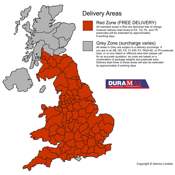 Simply Garden Buildings - DuraMax Delivery Areas