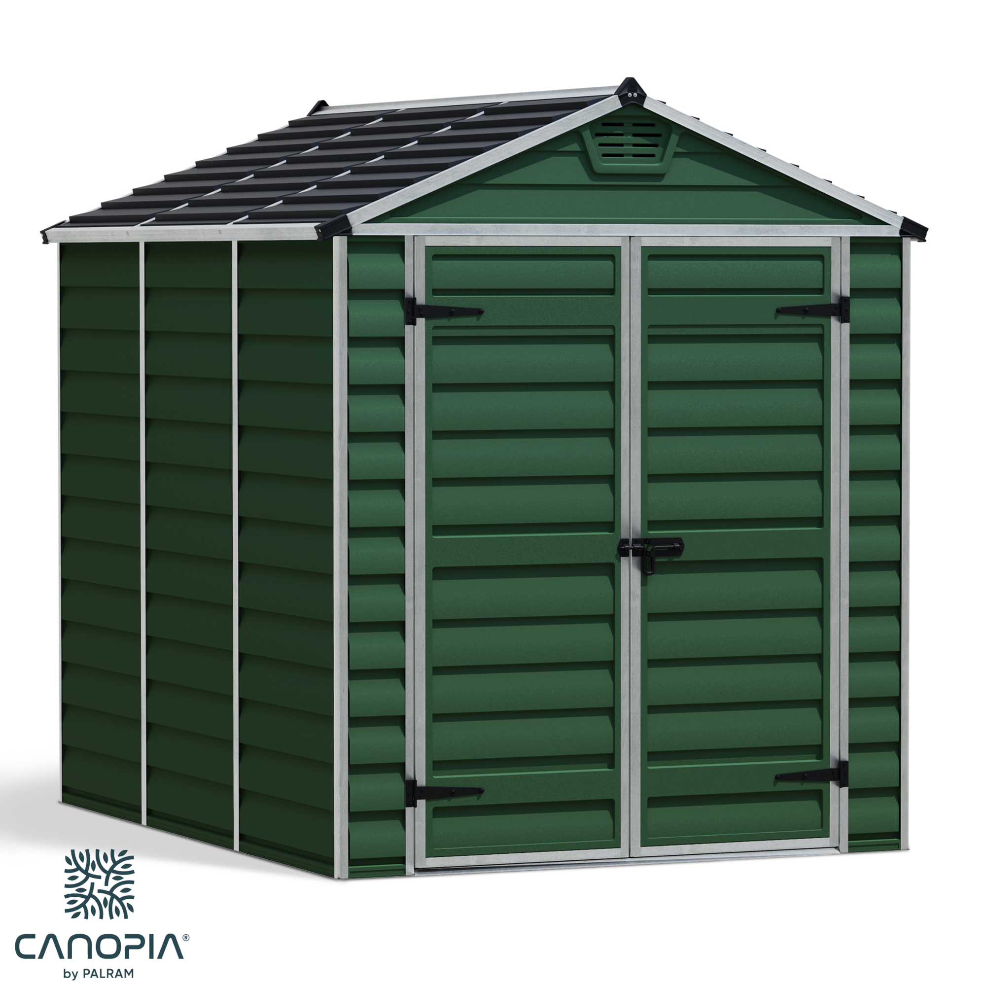 Featured image for “Palram Canopia® | SkyLight™ Apex Shed 6x8 (Dark Green)”