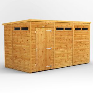 12x6 Security Pent Windows Single Door