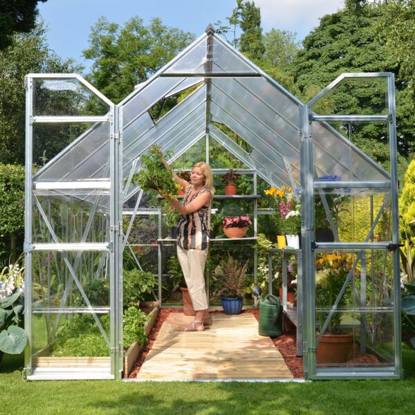 Palram Canopia® 8x12 Balance™ Greenhouse (Silver) Extended A1 Sheds