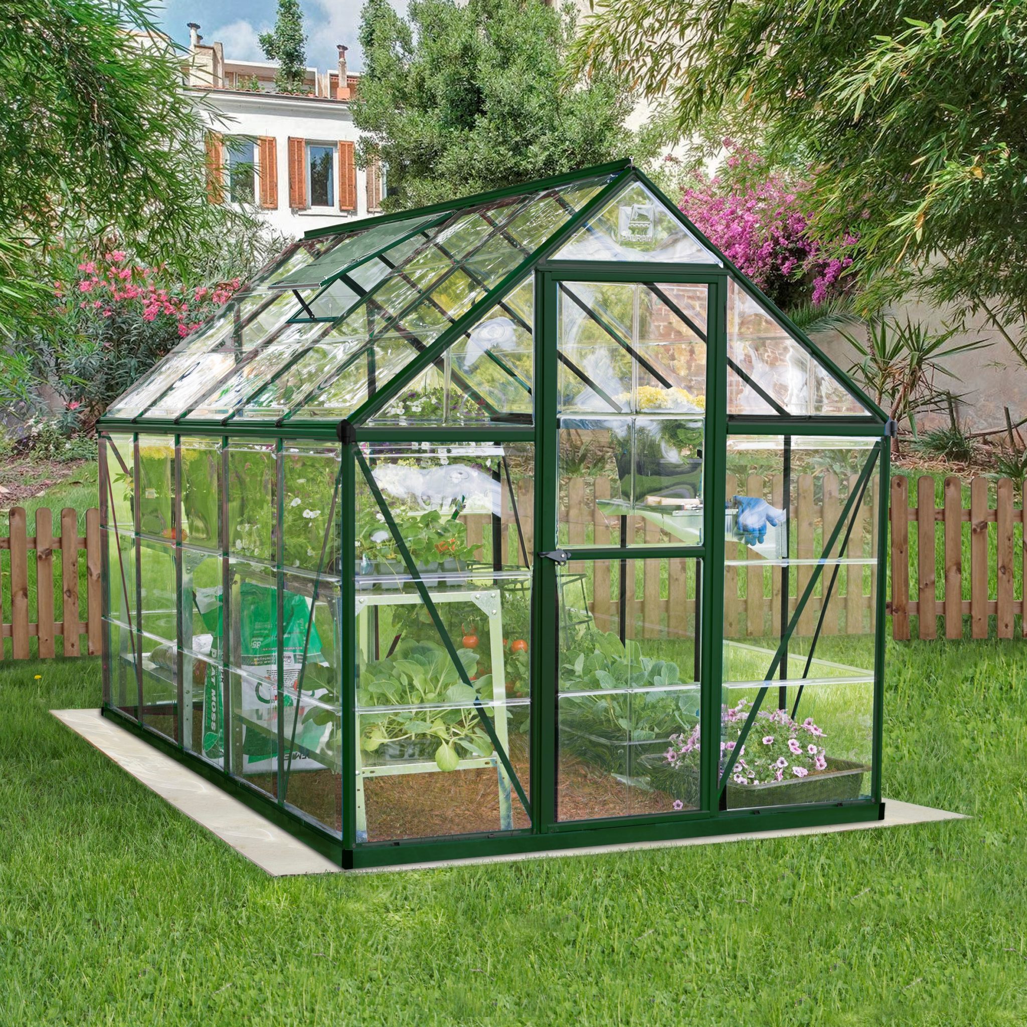 Palram Canopia® 6x10 Harmony™ Greenhouse (Green) A1 Sheds