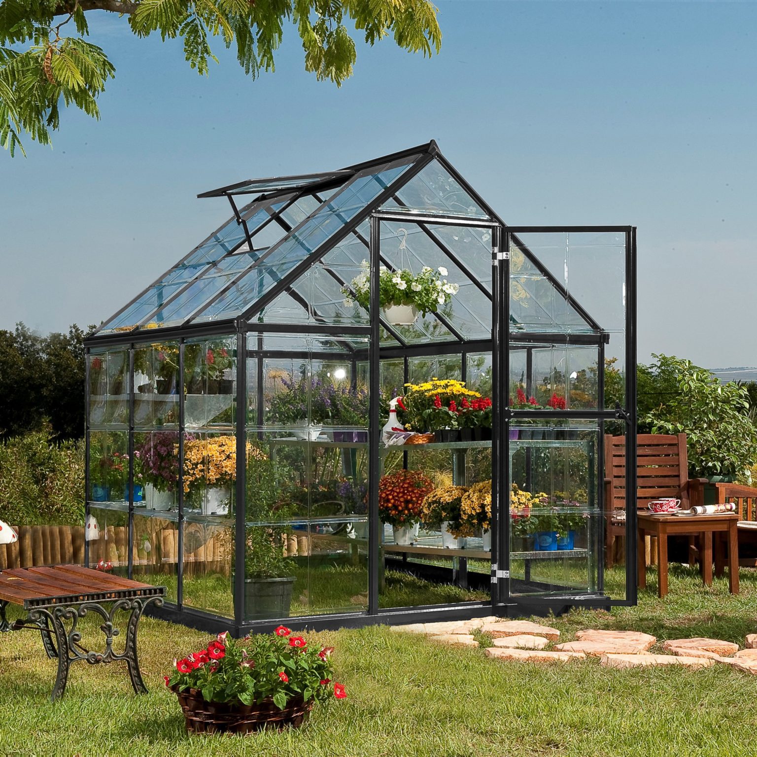 Palram Canopia® 6x6 Harmony™ Greenhouse (Grey) A1 Sheds