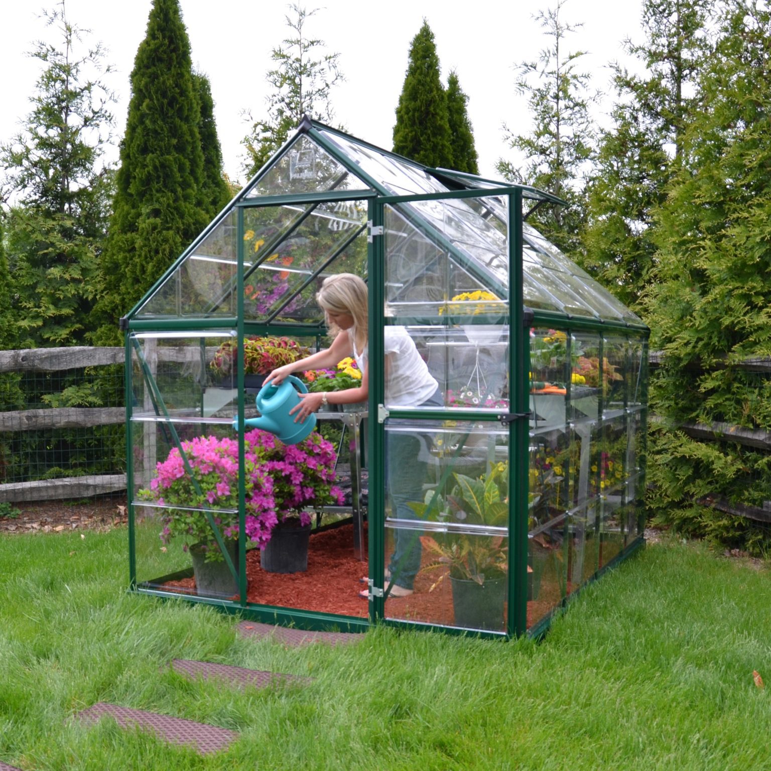 Palram Canopia®| 6x8 Harmony™ Greenhouse (Green) - A1 Sheds