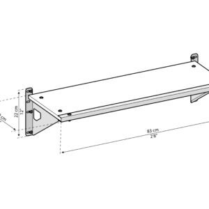Palram Garden Sheds Accessories Skylight Shelf Kit Dimensions