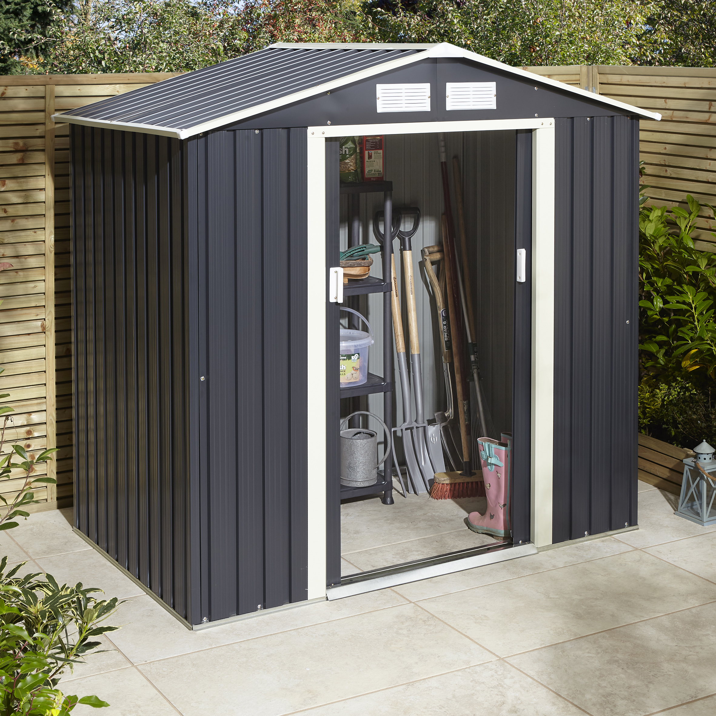Featured image for “Trentvale Apex Shed 6x4 Dark Grey”