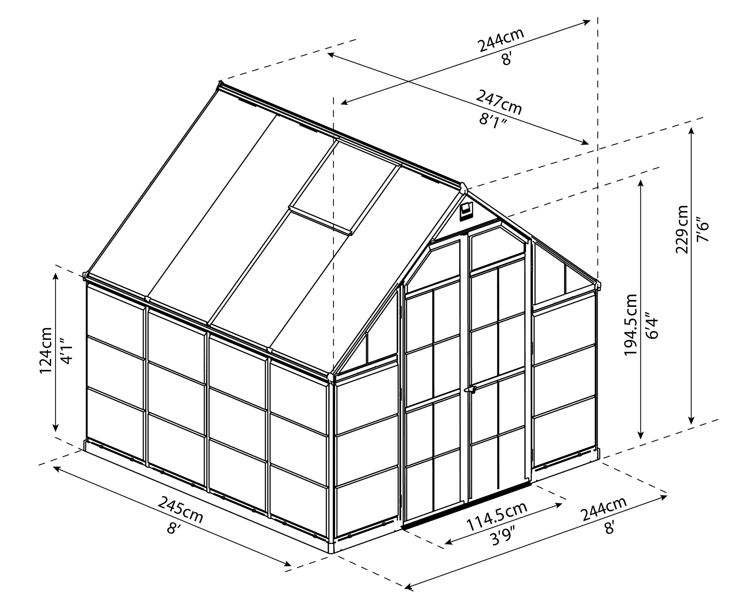 Featured image for “Palram Canopia®| 8x8 Balance™ Greenhouse (Green)”