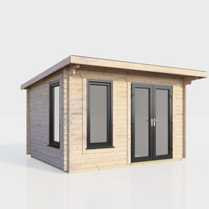 12x8 Power Pent Log Cabin WDD