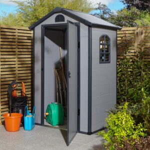 Rowlinson Airevale Apex Shed 4x3 Light Grey Open