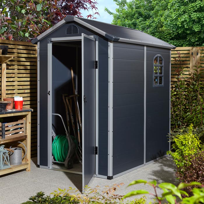 Featured image for “Airevale Apex Shed 4x6 Dark Grey”