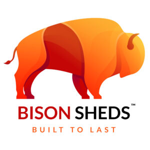 Bison Sheds Logo 1000x1000 White