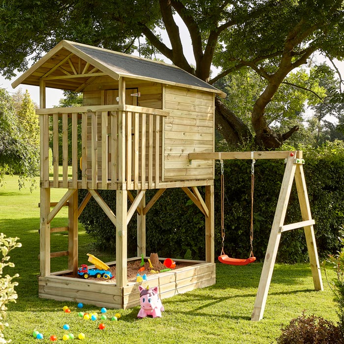 Featured image for “RGP | Beach Hut Playhouse with Swing 8x9”