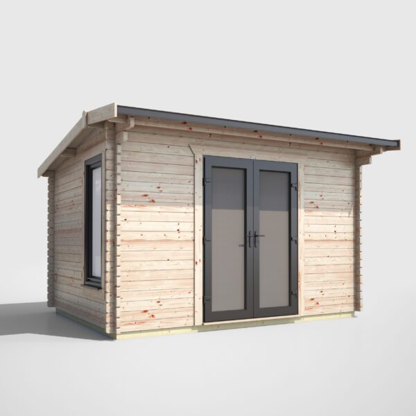 Power Apex Log Cabin 12x8 - Door in Centre 128PALCDD