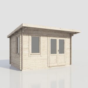 14x10 Pent WDD Log Cabin 28mm scaled