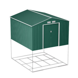Orion Apex Metal Shed 9x10 Dark Green Technical