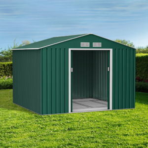 Orion Apex Metal Shed 9x8 Dark Green New Background