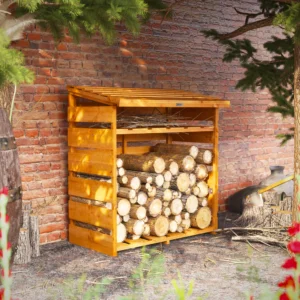 Power 4x2 Log Store with shelf and display logs