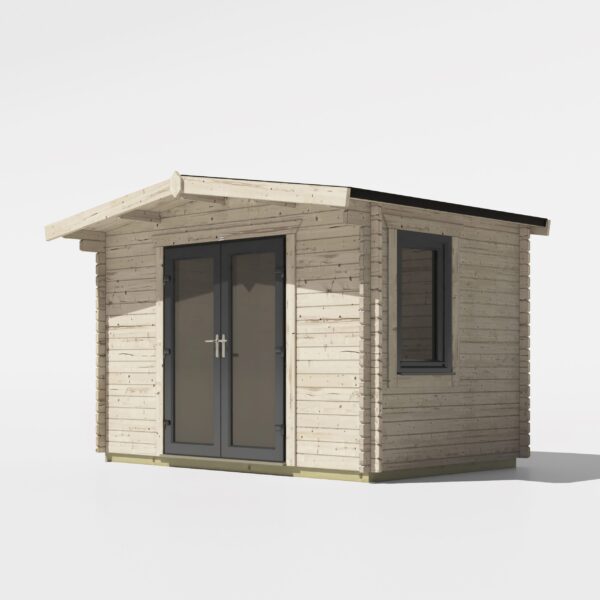 Power Chalet Log Cabin 8x12 - Door in Centre 812PCLCDD