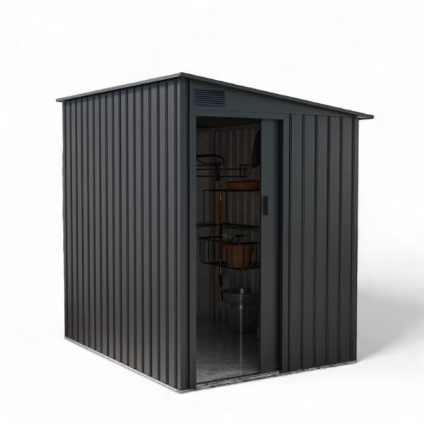 Lotus Arley Lean-to Metal Shed 5x7 Anthracite Grey