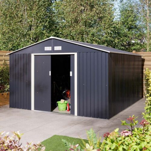 Featured image for “Trentvale Apex Shed 10x12 Dark Grey”