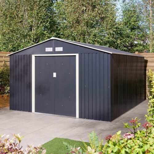 Featured image for “Trentvale Apex Shed 10x12 Dark Grey”