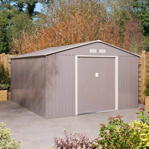 Featured image for “Trentvale Apex Shed 10x12 Light Grey”