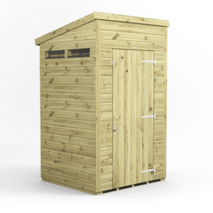 Power Premium Security Pent Shed 4x4 SIngle Door