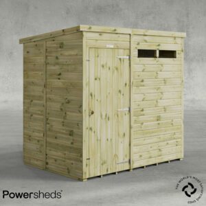 Power Premium Security Pent Shed 7x5 Single Door